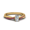 Load image into Gallery viewer, radiant-cut-infinity-twist-diamond-engagement-ring-with-pink-sapphire-in-14K-yellow-gold-FD8253RARGSADRPI-NL-YG