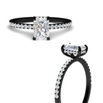 Load image into Gallery viewer, radiant-cut-pave-underhalo-engagement-ring-in-black-gold-FDENR11490RARANGLE3-NL-BG.jpg?v=1761729762