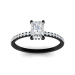 Load image into Gallery viewer, radiant-cut-pave-underhalo-engagement-ring-in-black-gold-FDENR11490RARANGLE5-NL-BG.jpg?v=1761729762