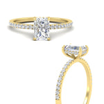Load image into Gallery viewer, radiant-cut-pave-underhalo-engagement-ring-in-yellow-gold-FDENR11490RARANGLE3-NL-YG.jpg?v=1761729762