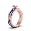Load image into Gallery viewer, radiant-cut-simple-diamond-twisted-vine-bridal-ring-sets-with-blue-sapphire-in-14K-rose-gold-FD8233RAGSABL-NL-RG