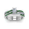 Load image into Gallery viewer, radiant-cut-simple-diamond-twisted-vine-bridal-ring-sets-with-emerald-in-950-Platinum-FD8233RAGEMGR-NL-WG