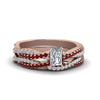 Load image into Gallery viewer, radiant-cut-simple-diamond-twisted-vine-bridal-ring-sets-with-ruby-in-14K-rose-gold-FD8233RAGRUDR-NL-RG