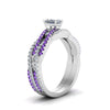 Load image into Gallery viewer, radiant-cut-simple-diamond-twisted-vine-bridal-ring-sets-with-violac-topaz-in-14K-white-gold-FD8233RAGVITO-NL-WG