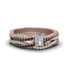 Load image into Gallery viewer, radiant-cut-simple-twisted-vine-bridal-ring-sets-with-black-diamond-in-14K-rose-gold-FD8233RAGBLACK-NL-RG