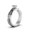 Load image into Gallery viewer, radiant-cut-simple-twisted-vine-bridal-ring-sets-with-black-diamond-in-14K-white-gold-FD8233RAGBLACK-NL-WG