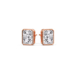 Load image into Gallery viewer, Minimalist Radiant Diamond Bezel Studs