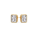 Load image into Gallery viewer, Minimalist Radiant Diamond Bezel Studs