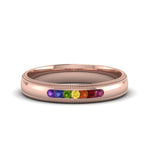 Load image into Gallery viewer, Rainbow 7 Stone Milgrain Band