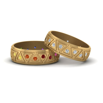 Rainbow Unisex Wedding Bands