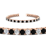 Load image into Gallery viewer, real-diamond-tennis-bracelet-with-black-diamond-9-carat-in-rose-gold-FDBRC8635ROGBLACKANGLE2-9.00_20CT-NL-RG