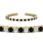 Load image into Gallery viewer, real-diamond-tennis-bracelet-with-black-diamond-9-carat-in-yellow-gold-FDBRC8635ROGBLACKANGLE2-9.00_20CT-NL-YG