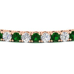 Load image into Gallery viewer, real-diamond-tennis-bracelet-with-emerald-9-carat-in-rose-gold-FDBRC8635ROGEMGRANGLE5-9.00_20CT-NL-RG
