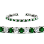 Load image into Gallery viewer, real-diamond-tennis-bracelet-with-emerald-9-carat-in-white-gold-FDBRC8635ROGEMGRANGLE2-9.00_20CT-NL-WG