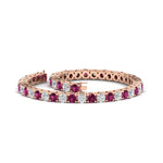 Load image into Gallery viewer, real-diamond-tennis-bracelet-with-pink-sapphire-9-carat-in-rose-gold-FDBRC8635ROGSADRPIANGLE4-9.00_20CT-NL-RG