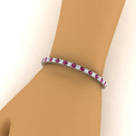 Load image into Gallery viewer, real-diamond-tennis-bracelet-with-pink-sapphire-9-carat-in-white-gold-FDBRC8635ROGSADRPIHAND-9.00_20CT-NL-WG