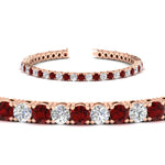 Load image into Gallery viewer, real-diamond-tennis-bracelet-with-ruby-9-carat-in-rose-gold-FDBRC8635ROGRUDRANGLE2-9.00_20CT-NL-RG