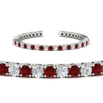 Load image into Gallery viewer, real-diamond-tennis-bracelet-with-ruby-9-carat-in-white-gold-FDBRC8635ROGRUDRANGLE2-9.00_20CT-NL-WG