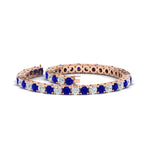 Load image into Gallery viewer, real-diamond-tennis-bracelet-with-sapphire-9-carat-in-rose-gold-FDBRC8635ROGSABLANGLE4-9.00_20CT-NL-RG