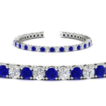 Load image into Gallery viewer, real-diamond-tennis-bracelet-with-sapphire-9-carat-in-white-gold-FDBRC8635ROGSABLANGLE2-9.00_20CT-NL-WG