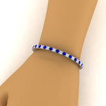 Load image into Gallery viewer, real-diamond-tennis-bracelet-with-sapphire-9-carat-in-white-gold-FDBRC8635ROGSABLHAND-9.00_20CT-NL-WG