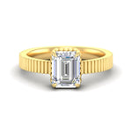 Load image into Gallery viewer, ribbed-band-emerald-cut-engagement-ring-in-yellow-gold-fdenr11663emsleep-nl-yg