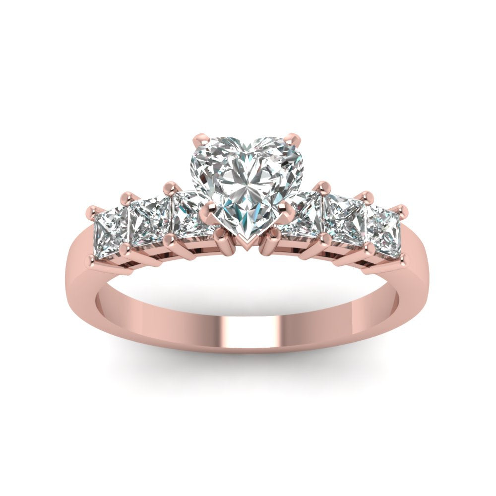 7 Stone Classic Heart Shaped Engagement Ring – Fascinating Diamonds