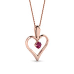 Load image into Gallery viewer, round-dark-pink-sapphire-solitare-heart-pendant-in-prong-set-FDPD60961GSADRPI-NL-RG