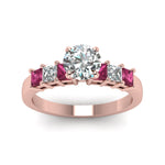 Load image into Gallery viewer, rose-gold-round-white-diamond-engagement-wedding-ring-with-dark-pink-sapphire-in-prong-set-FDENS1027RORGSADRPIANGLE5-NL-RG_4da5ec36-0fd1-470e-b464-1331d14255a2