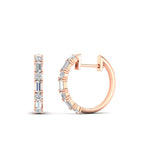 Load image into Gallery viewer, round-and-baguette-diamond-huggie-earrings-in-rose-gold-FDEAR11241ANGLE2-NL-RG