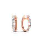 Load image into Gallery viewer, round-and-baguette-diamond-huggie-earrings-in-rose-gold-FDEAR11241ANGLE2-NL-RG