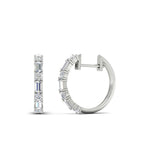 Load image into Gallery viewer, round-and-baguette-diamond-huggie-earrings-in-white-gold-FDEAR11241ANGLE2-NL-WG