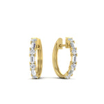 Load image into Gallery viewer, round-and-baguette-diamond-huggie-earrings-in-yellow-gold-FDEAR11241ANGLE2-NL-YG