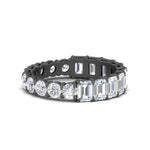 Load image into Gallery viewer, round-and-emerald-cut-eternity-wedding-band-in-black-gold-FDEWB10777-NL-BG