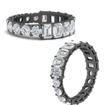 Load image into Gallery viewer, round-and-emerald-cut-eternity-wedding-band-in-black-gold-FDEWB10777-NL-BG