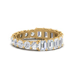 Load image into Gallery viewer, round-and-emerald-cut-eternity-wedding-band-in-yellow-gold-FDEWB10777-NL-YG