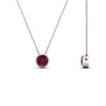Load image into Gallery viewer, Round Bezel 0.75 Carat Solitaire Pendant