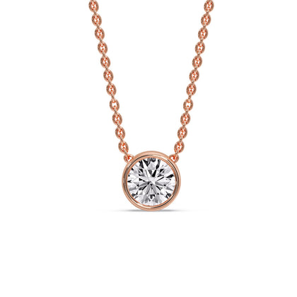 Round Bezel Solitaire Diamond 1.50 Carat Pendant