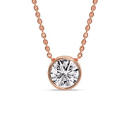 Round Bezel Solitaire Diamond 4 Carat Pendant