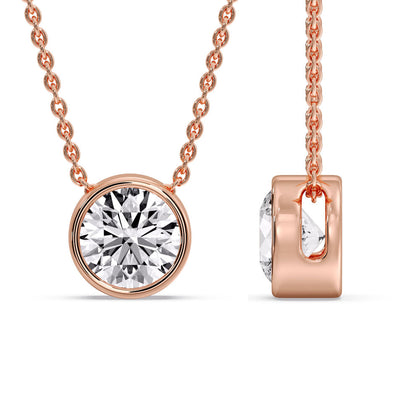 Round Bezel Solitaire Diamond 5 Carat Pendant