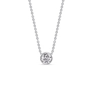 Round Bezel Solitaire Half Carat Pendant