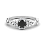 Load image into Gallery viewer, round-black-diamond-and-diamond-flower-engagement-ring-in-FD10057RORGBLACKANGLE3-NL-WG-GS