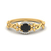 Load image into Gallery viewer, round-black-diamond-and-diamond-flower-engagement-ring-in-FD10057RORGBLACKANGLE3-NL-YG-GS