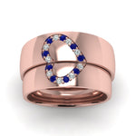 Load image into Gallery viewer, round-blue-sapphire-wedding-band-with-white-diamond-in-14K-rose-gold-FD1144BGSABL-NL-RG.jpg