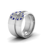 Load image into Gallery viewer, round-blue-sapphire-wedding-band-with-white-diamond-in-14K-white-gold-FD1144BGSABL-NL-WG.jpg