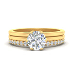Load image into Gallery viewer, round-brilliant-solitaire-ring-with-pave-and-plain-band-set-in-yellow-gold-fdsr11737sleep-nl-yg.jpg?v=1775815897