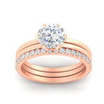 Load image into Gallery viewer, round-brilliant-solitaire-ring-with-pave-diamond-and-plain-band-set-in-rose-gold-fdsr11737angle5-nl-rg.jpg?v=1775815897