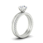 Load image into Gallery viewer, round-brilliant-solitaire-ring-with-pave-diamond-and-plain-band-set-in-white-gold-fdsr11737angle2-nl-wg.jpg?v=1775815897