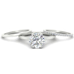 Load image into Gallery viewer, round-brilliant-solitaire-ring-with-pave-diamond-and-plain-band-set-in-white-gold-fdsr11737angle4-nl-wg.jpg?v=1775815897