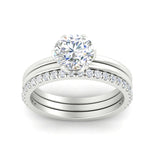 Load image into Gallery viewer, round-brilliant-solitaire-ring-with-pave-diamond-and-plain-band-set-in-white-gold-fdsr11737angle5-nl-wg.jpg?v=1775815897